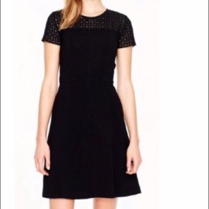 Like New J.Crew Black Stretch Eyelet Dress